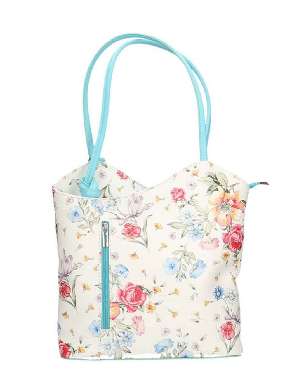 Borse In Pelle Italian Leather Floral Shoulder/Backpack